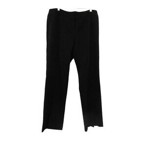 OSCAR DE LA RENTA Dress Pants Women Petite 14 Black Straight Leg Classic Slacks